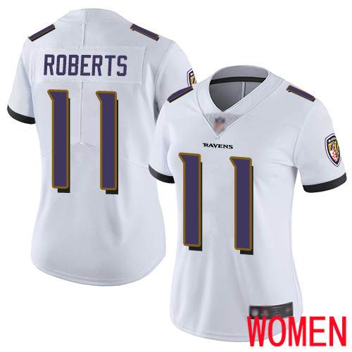 Baltimore Ravens Limited White Women Seth Roberts Road Jersey NFL Football #11 Vapor Untouchable->women nfl jersey->Women Jersey